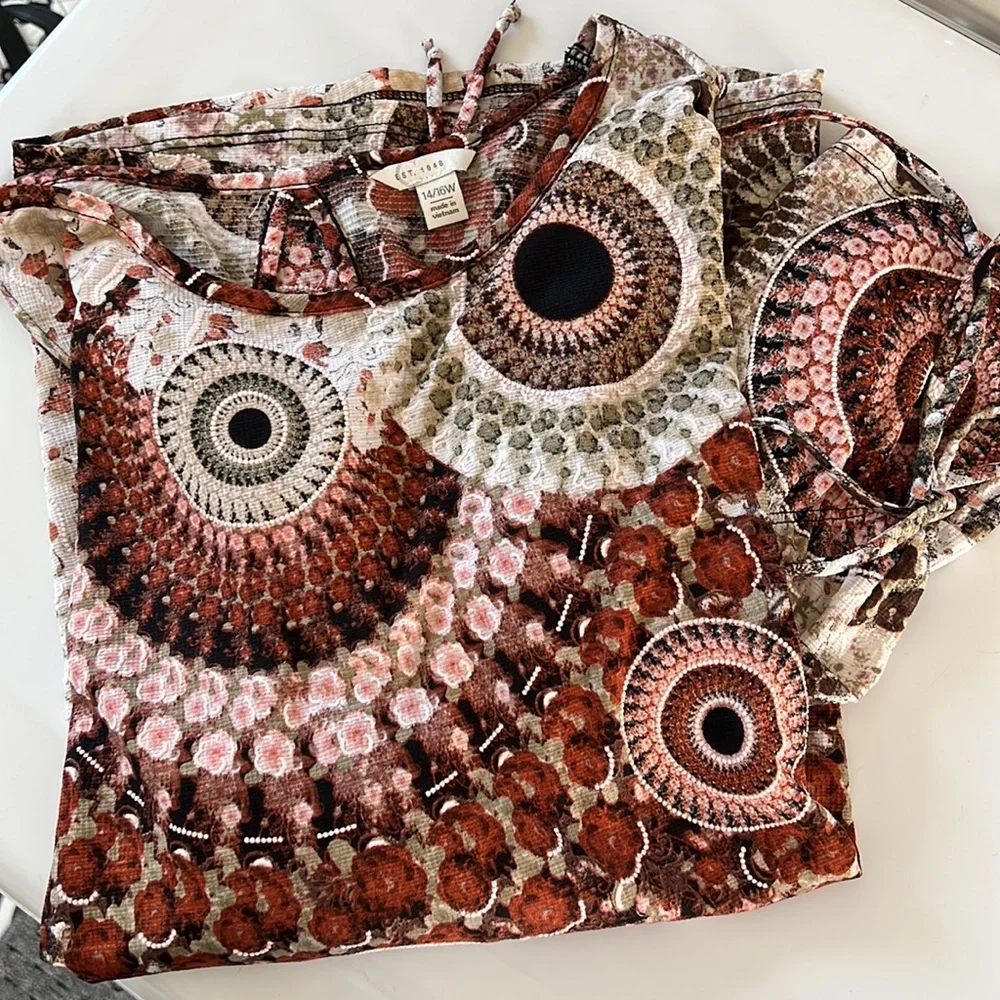 Perfect boho fall top size 14/16 like new #1 - Picture 7 of 7